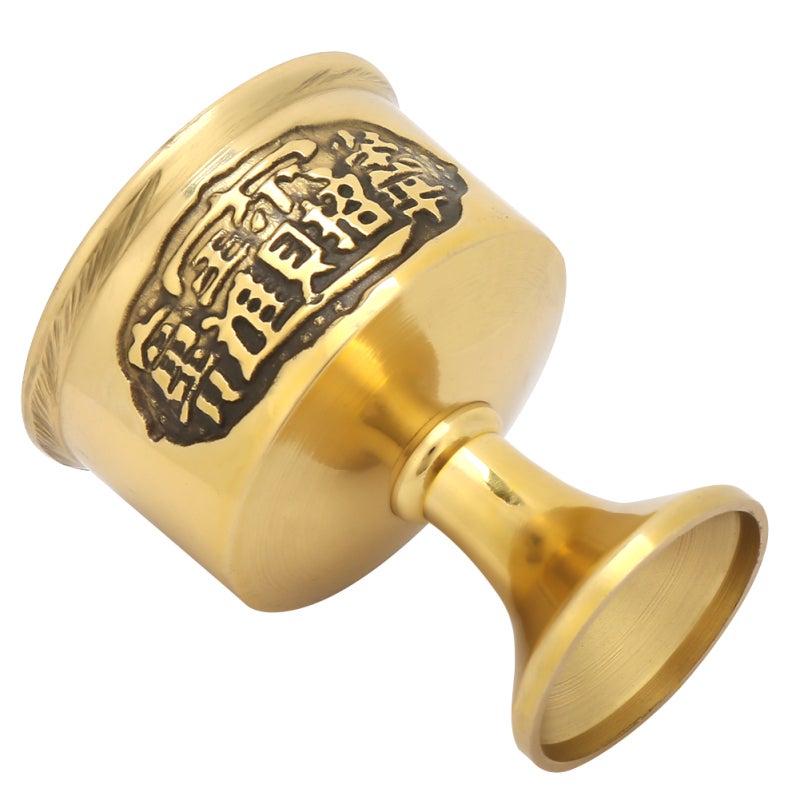 الكوب النحاسي النقي الصغير المحمول لتقديمات بوذا - كوب مصقول يدويًا للمعبد المنزلي لتقديم الماء والنبيذ - Image 5