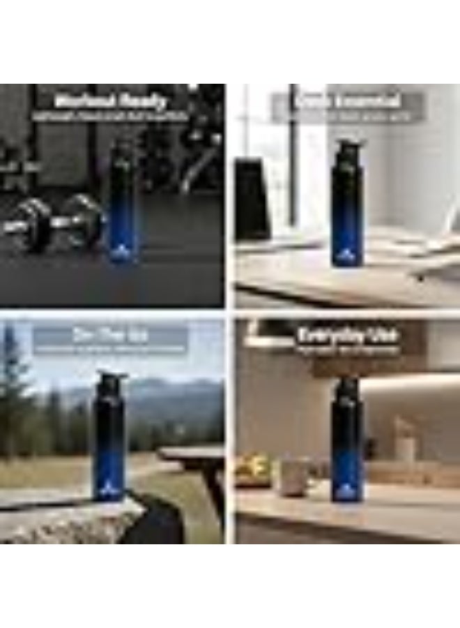 Speedex Stainless Steel Metal Water Bottle 1 Ltr 1000 ml, BIS Approved, Leak Proof Sipper Cap Bottle for Office, School, Gym, Travel, Daily Use for Men, Women, Kids, Adults, Black Blue, Set of 2 - Image 5