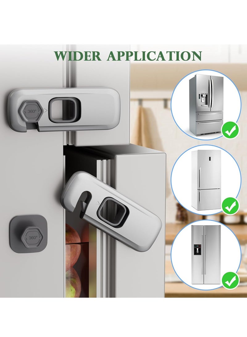 Sylqvxh 5 Pack Child Proof Refrigerator Lock, Baby Proofing Cabinet Locks, oven lock child safety, fridge lock, for Fridge, Drawers, Dishwasher, Oven, Cupboard, Closet, Adhesive, No Tools Need(Grey) - Image 5