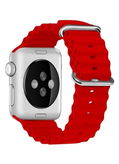 CATANES Apple Watch Ocean Band 41mm 40mm 38mm Soft Silicone Loop Strap for iWatch Series 8/7/SE/6/5/4/3/2/1 Red  - Image 2