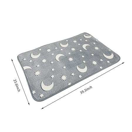 RIGJAK GlowinDark Floor Mat Step into The Light with a Soft Cozy and Illuminating Mat Ideal for Bedrooms Playrooms and Bathrooms Idea for Friends and Family Grey - Image 2