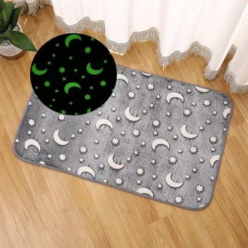 RIGJAK GlowinDark Floor Mat Step into The Light with a Soft Cozy and Illuminating Mat Ideal for Bedrooms Playrooms and Bathrooms Idea for Friends and Family Grey - Image 1