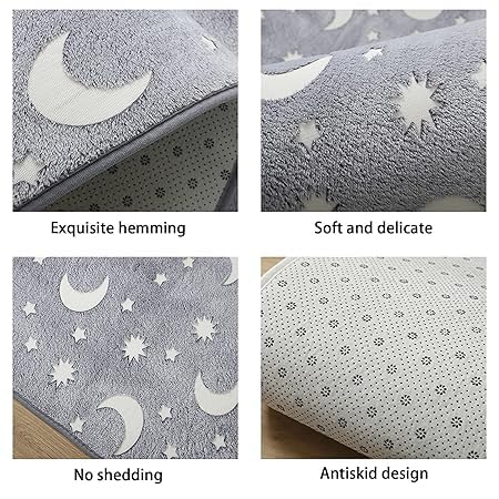 RIGJAK GlowinDark Floor Mat Step into The Light with a Soft Cozy and Illuminating Mat Ideal for Bedrooms Playrooms and Bathrooms Idea for Friends and Family Grey - Image 4