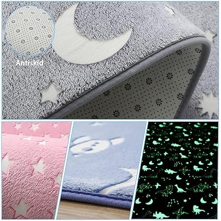 RIGJAK GlowinDark Floor Mat Step into The Light with a Soft Cozy and Illuminating Mat Ideal for Bedrooms Playrooms and Bathrooms Idea for Friends and Family Grey - Image 5