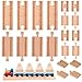 WarmShine 20 Pcs Straight Wooden Tracks Expansion Wood Train Track Pieces Connectors Adapters Male Male Female Female Train Track Wood Starting Wooden Bridge Accessories Compatible with Railroad Set - Image 2