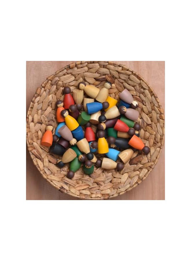 vesus folks colored set of 10 - Wooden dolls - Peg dolls - Folks - Image 2