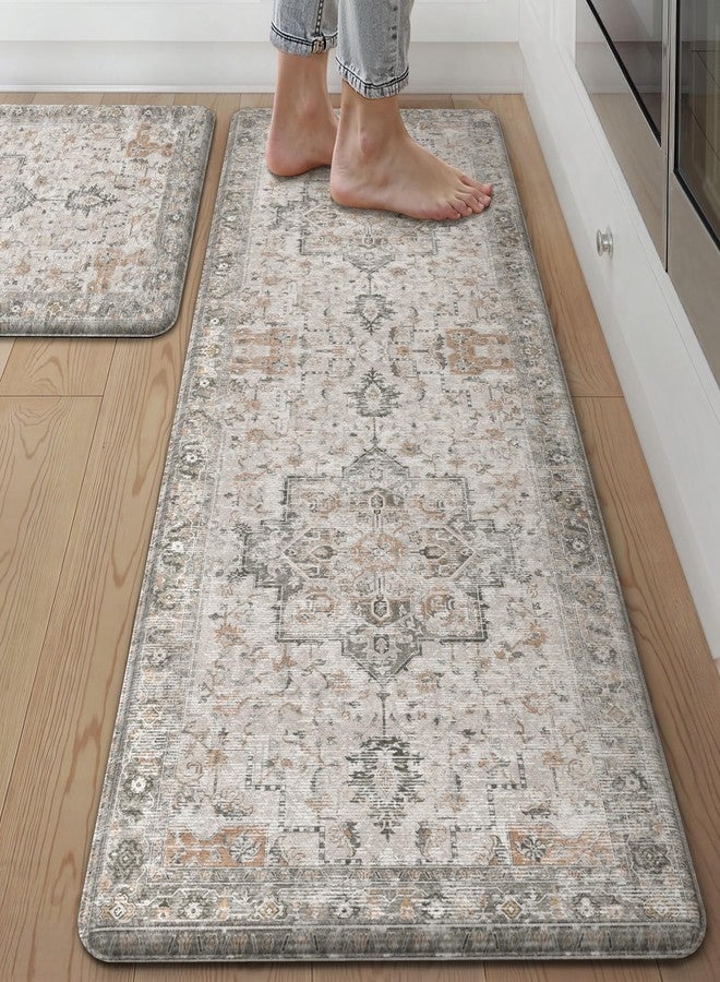 GENIMO Anti Fatigue Kitchen Mats for Floor 2PCS, Cushioned Standing Mats - Image 1