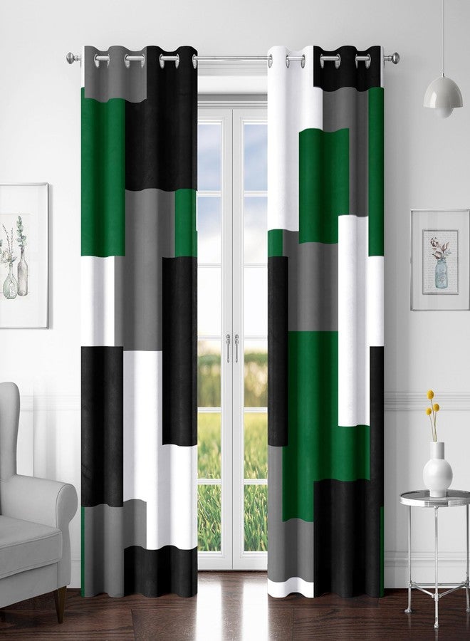 Tyrot Green Blackout Curtains for Bedroom 84 inch Long 2 Panels Set Christmas Green Grey Modern Abstract Geometric Black Out Curtains Insulated Room Darkening Window Drapes for Living Room, 52Wx84L - Image 1