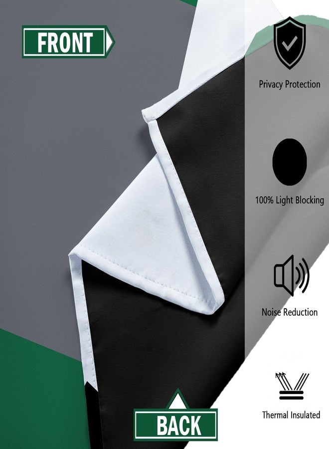 Tyrot Green Blackout Curtains for Bedroom 84 inch Long 2 Panels Set Christmas Green Grey Modern Abstract Geometric Black Out Curtains Insulated Room Darkening Window Drapes for Living Room, 52Wx84L - Image 5