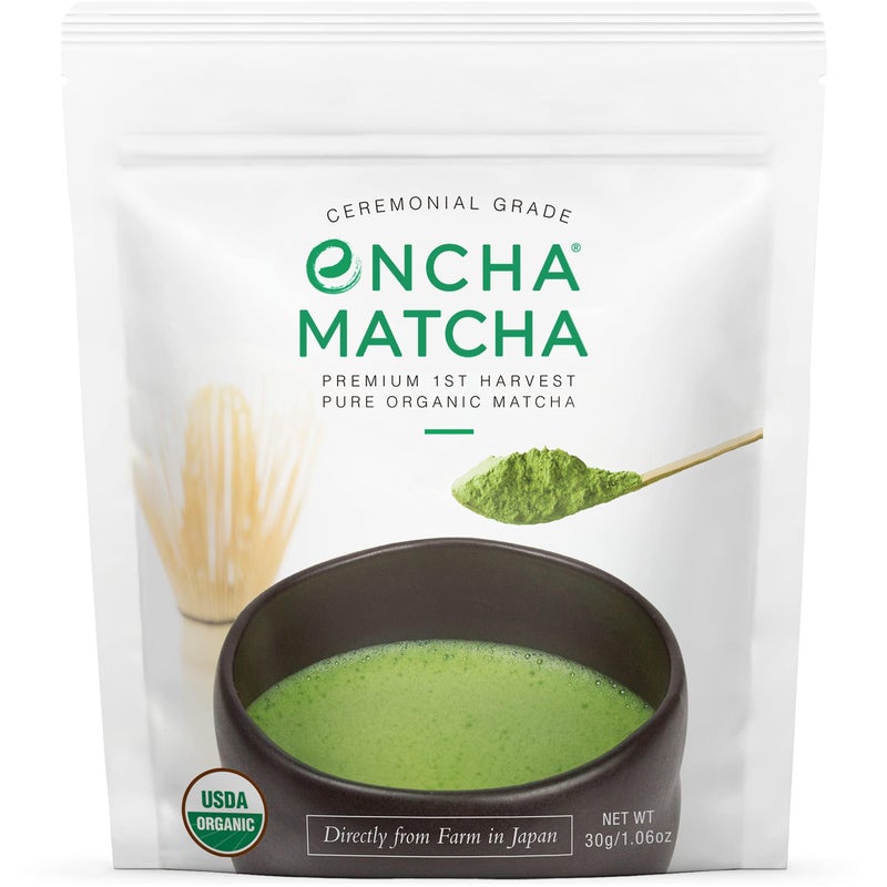 Encha Ceremonial Grade Matcha Powder, Organic First Harvest Japanese Matcha Green Tea, Matcha Tea From Uji, Japan (30g/1.06oz) - Image 1