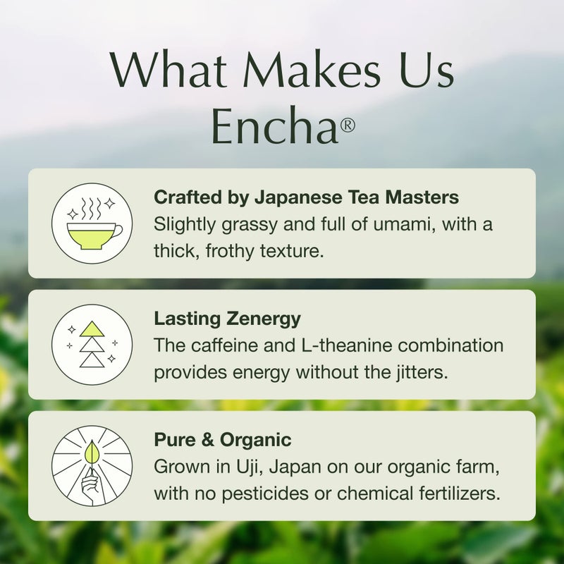 Encha Ceremonial Grade Matcha Powder, Organic First Harvest Japanese Matcha Green Tea, Matcha Tea From Uji, Japan (30g/1.06oz) - Image 2