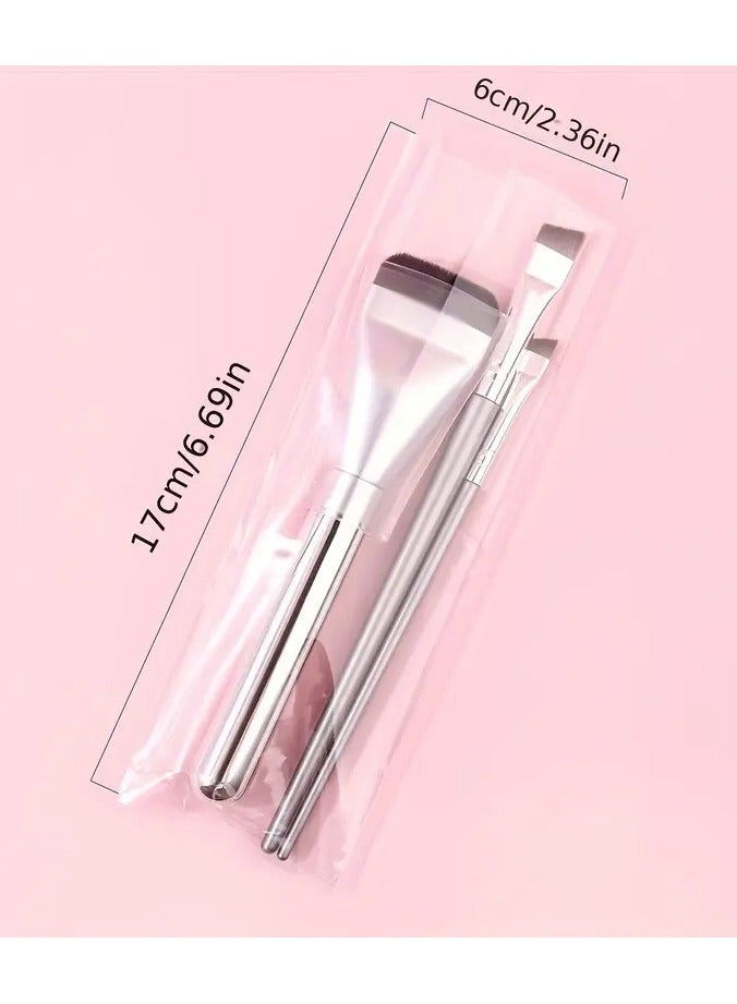 LANGMANNI 3 Piece Make up Brush Set Flat Foundation Brush with Angles Eyeliner Tool Cosmetic Beaurty Tool for Liquid Foundatiom and Facial Masks - Image 3