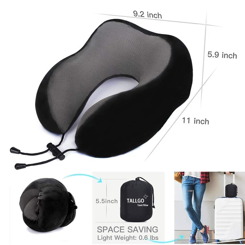 IDITRI EXPORT Neck Pillow for Travel Memory Foam Travel Neck Rest Support Pillow Travel Pillow for Flights Train and Car with Travel Bag - Image 5