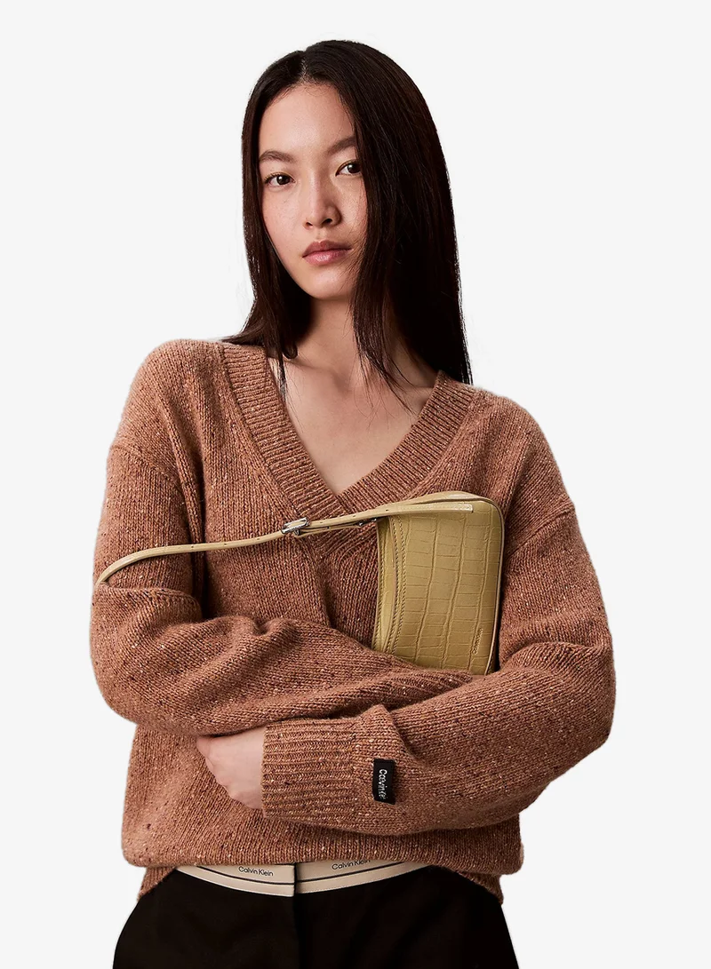 CALVIN KLEIN Small Croc-Effect Shoulder Bag
