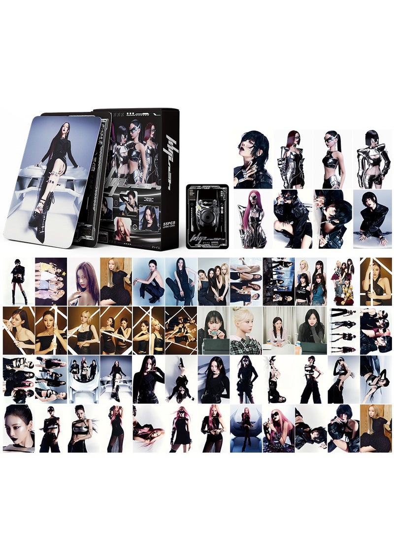 xozgdovg Integrated small card KPOP Korean Wave photo card 55 boxed DIY collection IVE support Aespa small card (Whiplash) 