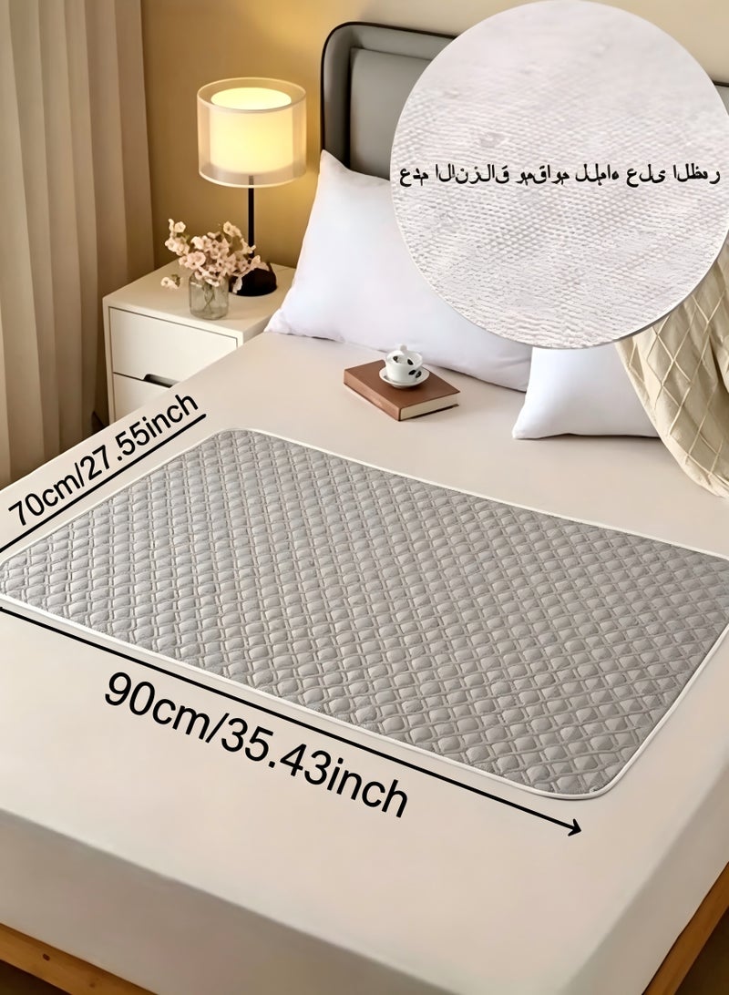 وسادات سرير فاخرة مقاومة للماء مقاس 90 × 70 سم، وسادة سرير قابلة لإعادة الاستخدام وقابلة للغسل للعناية بكبار السن والأطفال والحيوانات الأليفة، وسادة حفاضات حماية مضادة للتسرب مع طبقات فائقة الامتصاص، وسادات سفلية ماصة، سرير مقاوم للماء,واقي مرتبة النوم - Image 1