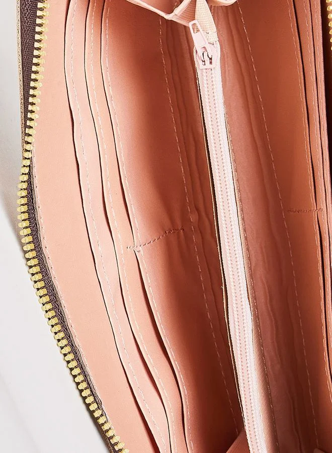 Styli Monogram Pompom Detail Wallet