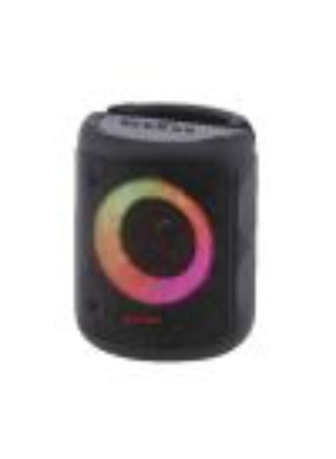 E-Train SP311 Portable Bluetooth Speaker, 10W Output, RGB LED Lights, Rechargeable Battery, Karaoke Support, USB, AUX & TF Card, Black - Image 2