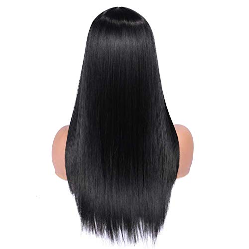 LUSH LOCKS Straight Natural Black long Real hair type Synthetic hair wigs for women and Girls - Image 2