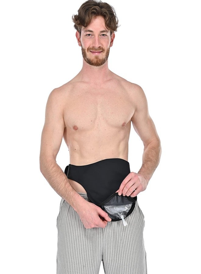 wearwan Ostomy Belt | Leak & Odor Protection | Abdomen Ostomy Bag Covers for Men and Women | Sports and Daily Life | Size M, Black - Image 1