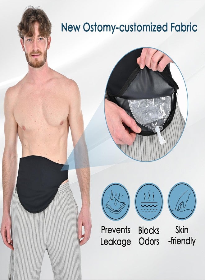 wearwan Ostomy Belt | Leak & Odor Protection | Abdomen Ostomy Bag Covers for Men and Women | Sports and Daily Life | Size M, Black - Image 2
