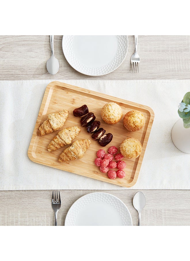 Home Box Bamboo Rectangular Large Tray 34x3x20 cm  - Image 1