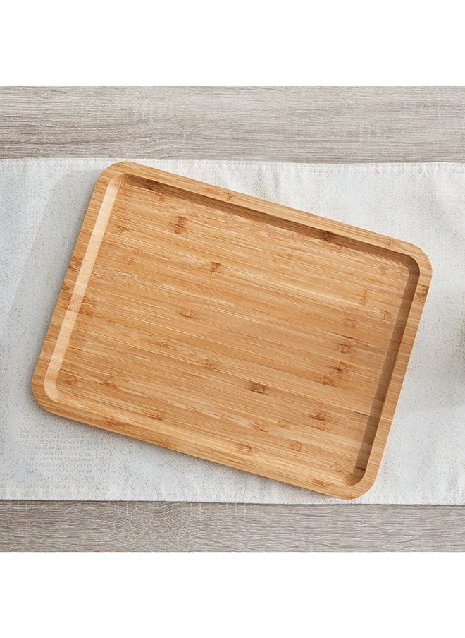 Home Box Bamboo Rectangular Large Tray 34x3x20 cm  - Image 2