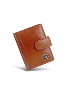 HAMMONDS FLYCATCHER HAMMONDS FLYCATCHER Genuine Leather Card Holder for Men, Credit Card Holder, Slim Bi-Fold RFID Protected Credit Card Wallet for Men with 18 Card Slots, Metal Snap Button - Tan  - Image 1