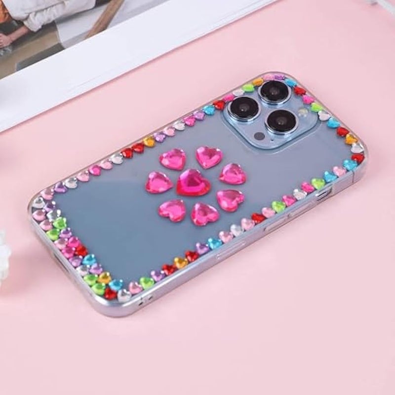 Heart Stickers Gem Stickers, 1190PCS Pink Self-Adhesive Blinger Hair Gems, Rhinestones for Nail Face, Decorative Stickers for Valentine's Day, Wedding, Craft - Image 5