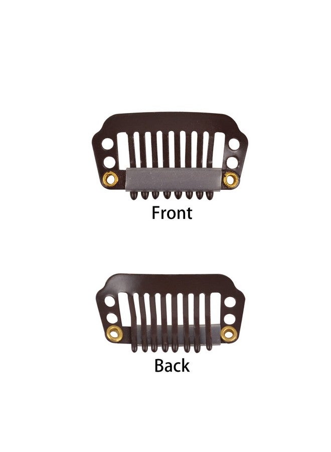 YTBYT Hair Extension Clip, 50 Pcs 28Mm 8-Teeth Wig Clips Metal Snap Hair Clips With Rubber Silicone Back For Wigs Hairpiece Accessories Diy Clips (Dark Brown) - Image 4