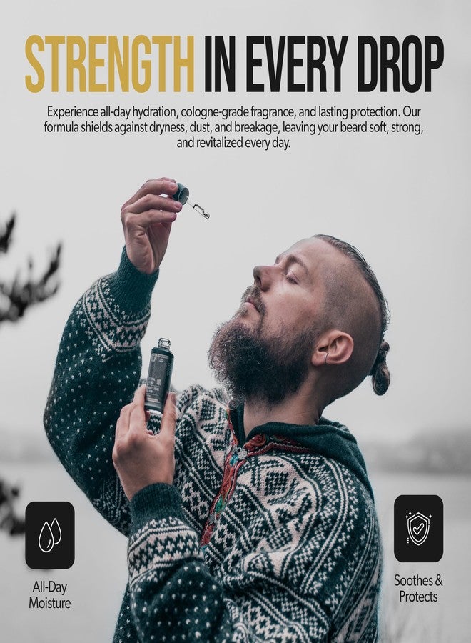 The Beard Struggle - Day Liquid Tonic Beard Oil - Gold Collection, Valhalla's Gates - Beard Oil for Men - Moisturize, Softens Hair, Reduces Itch - Day Time Beard Growth Oil (1 Fl oz) - Image 5