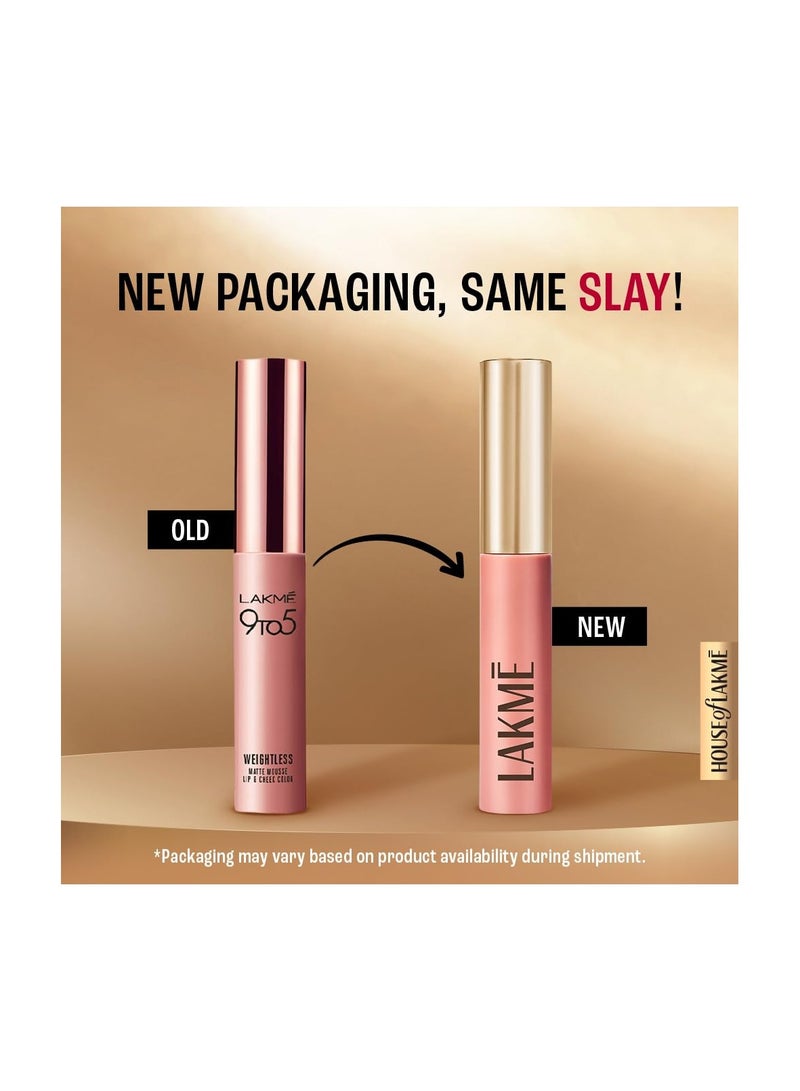 Lakme 9 to 5 Weightless Mousse Lip & Cheek Color, Coca Soft, 9 g - Image 3