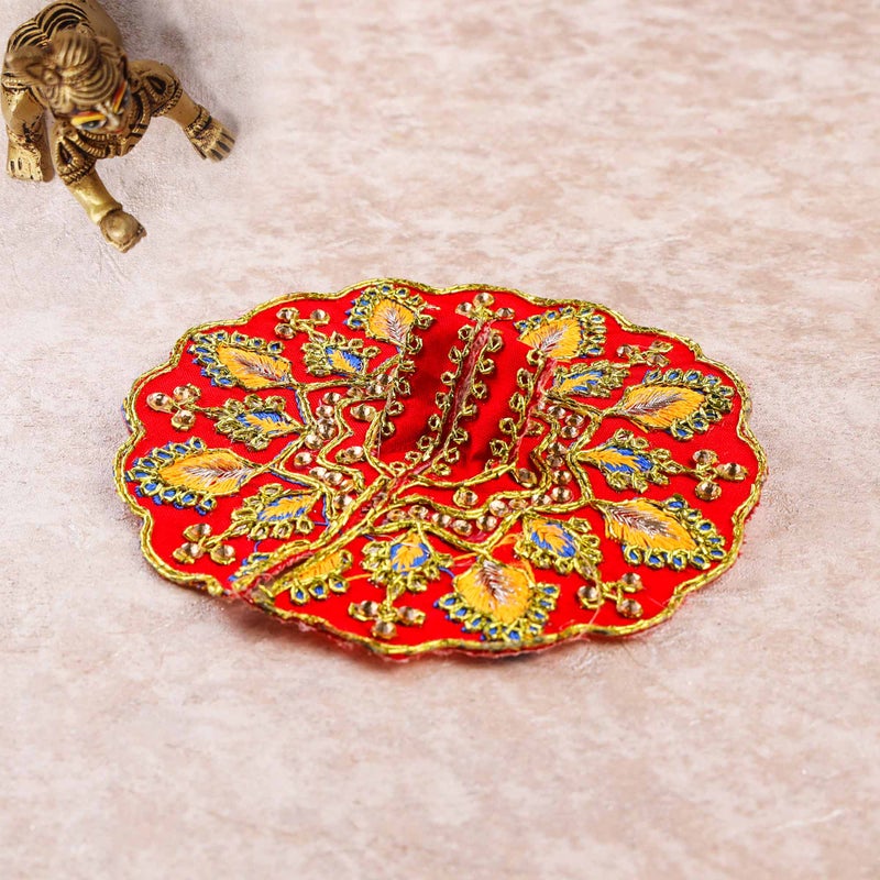 Aksharveda Designer Embroidered Shree Krishna Poshak  Set – Laddu Gopal Traditional Shringar - Image 4