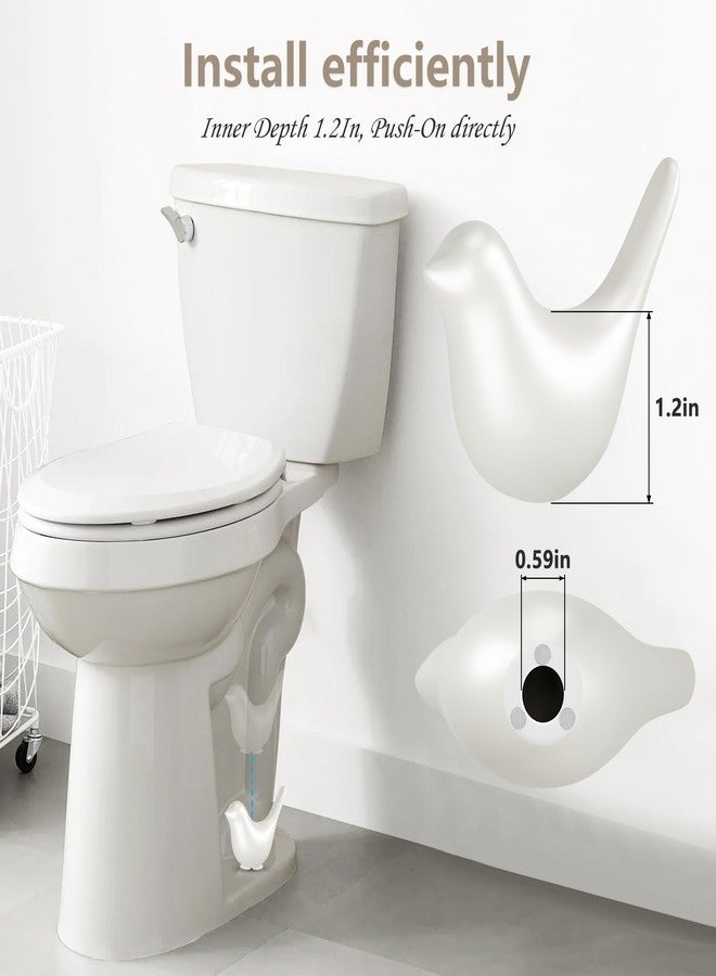 MENNTY Toilet Bolt Caps, Include 2Packs Ceramic White Birds Toilet Bolt Covers & 4Packs Universal Toilet Bolt Caps, Cute Bathroom Decorative Toilet Floor Screw Cover Caps Easy Installation - Image 2