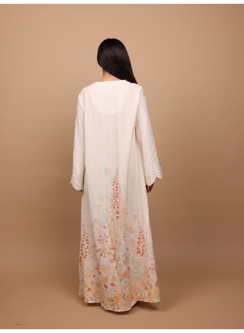 اكسا جلابية روز بيرل IK5023 بيج - Image 4