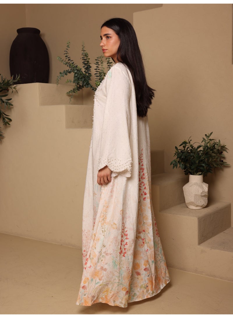 اكسا جلابية روز بيرل IK5023 بيج - Image 3