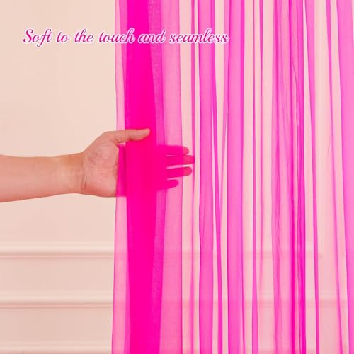 Filloxy 2pcs Backdrop Decoration Net Tulle Large Size, Nylon Made, Reusable, Soft, Wrinkled Free, 8 x 5 ft Each, Cabana Tent Party Decoration Items for Birthday, Anniversary (Pink) - Image 4