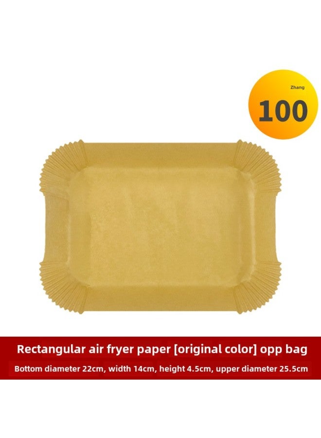 Air Fryer Paper Rectangular Ninja Double Pot Special Paper Oil-absorbing Paper Silicone Oil Paper Baking Oven Special Supply-Specifications:Blister Natural Color 100pc ]  - Image 1