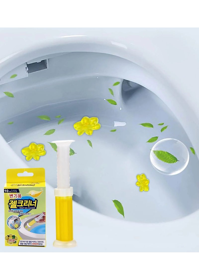 Floral scented toilet gel cleaner, 120ml. A descaler and odor remover for a clean bathroom. Long-lasting freshness. Easy to use. 12 flower gels per bottle. Lemon scent. - Image 3