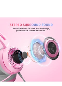 Somic SOMIC G951S Purple Stereo Gaming Headset with Mic for PS4, PS5, Xbox One, PC, Phone, Detachable Cat Ear 3.5MM Noise Reduction Headphones Computer Gaming Headphone Self-Adjusting Gamer Headsets  - Image 2