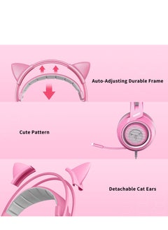 Somic SOMIC G951S Purple Stereo Gaming Headset with Mic for PS4, PS5, Xbox One, PC, Phone, Detachable Cat Ear 3.5MM Noise Reduction Headphones Computer Gaming Headphone Self-Adjusting Gamer Headsets  - Image 5