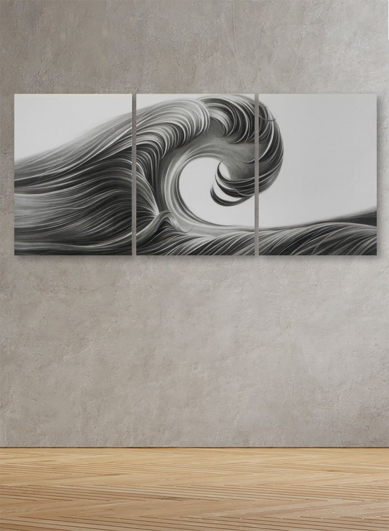 ماركتنا لوحة جدارية فنية لتزين الحائط بتصميم عصري، ثلاث قطع ،مقاس120X60سم - Image 1