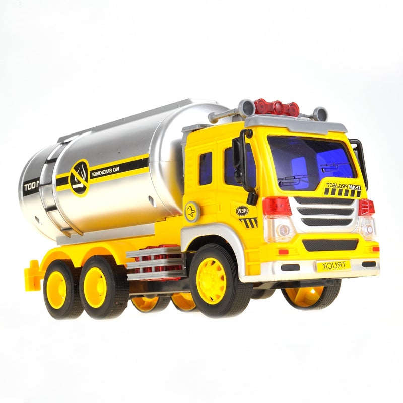 PowerTRC Push  Go Friction Powered Oil Truck Toy with Light and Sound  Realistic Play Oil Tanker Truck Toy Gift for Boys and Girls - Image 3