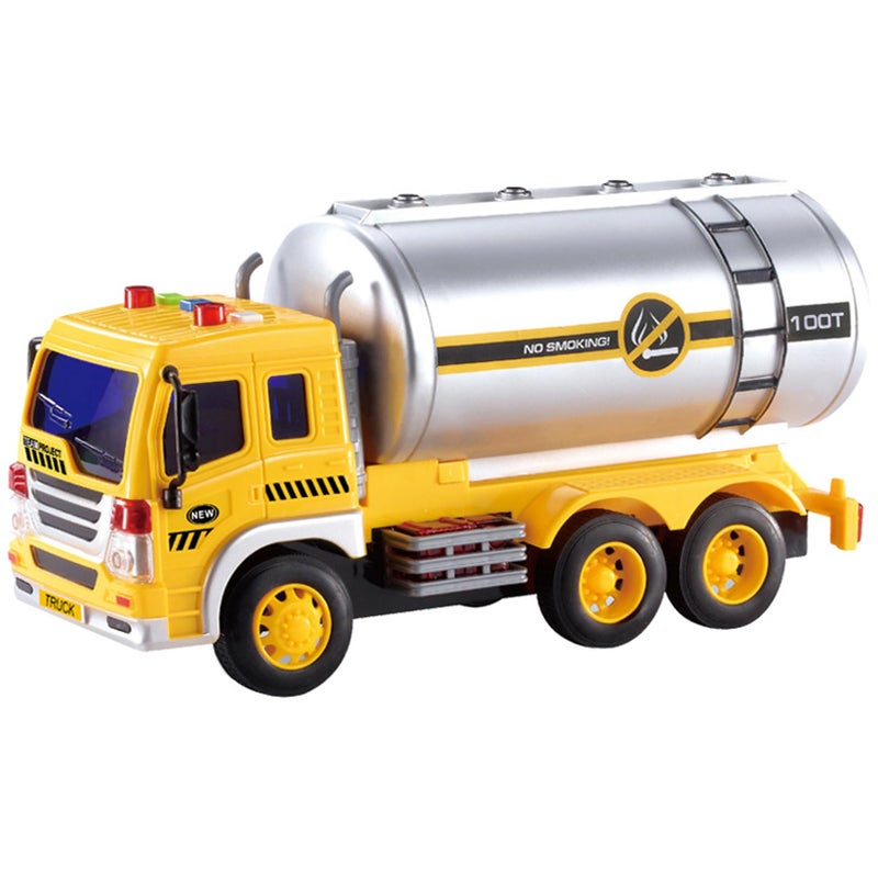 PowerTRC Push  Go Friction Powered Oil Truck Toy with Light and Sound  Realistic Play Oil Tanker Truck Toy Gift for Boys and Girls - Image 2