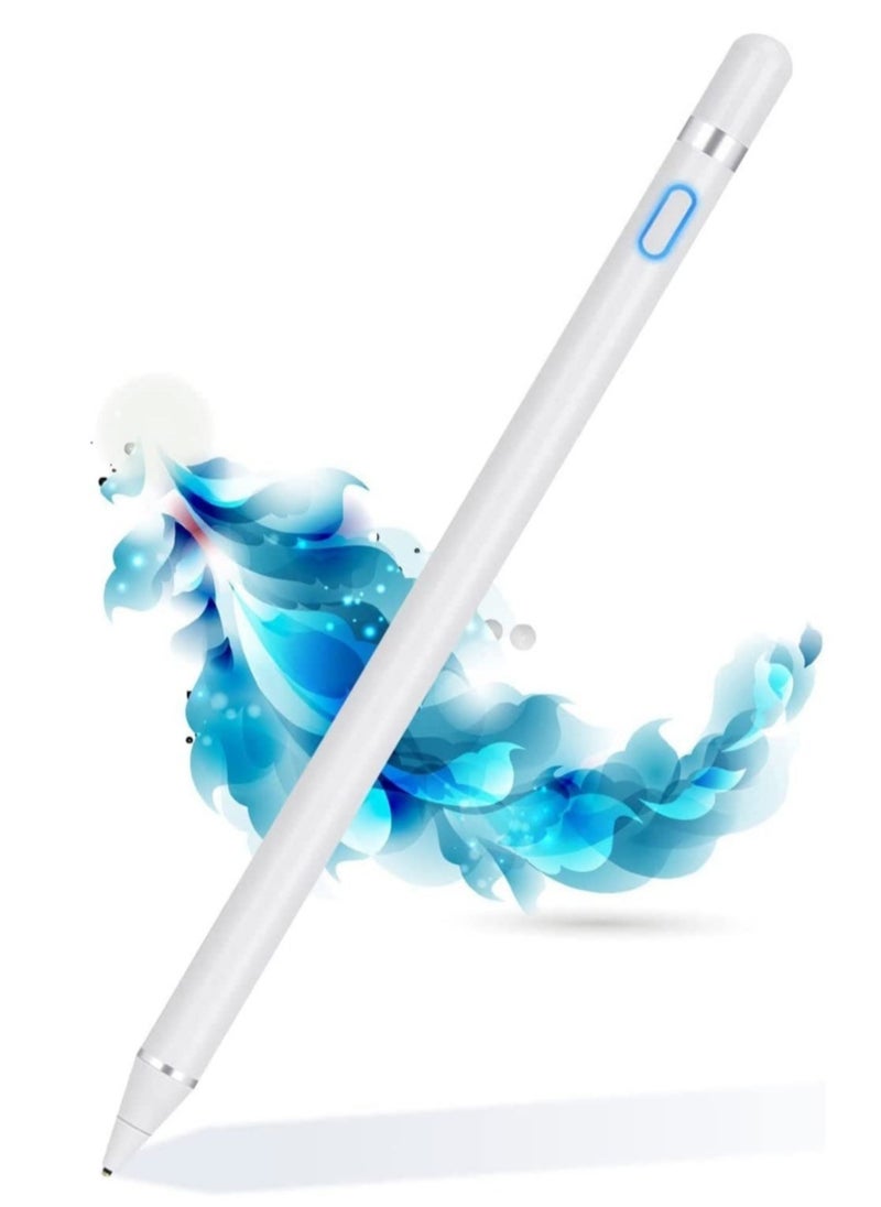 ELTRAZONE - Stylus Pen Compatible with iPad Apple pencil Touch Screen Pen Capacitive Rechargeable Styli with 1.5mm Ultra Fine Tips Compatible with iPads/Tablets/iPhones/Samsung/Lenovo/LG&HTC with Two Caps - Image 1