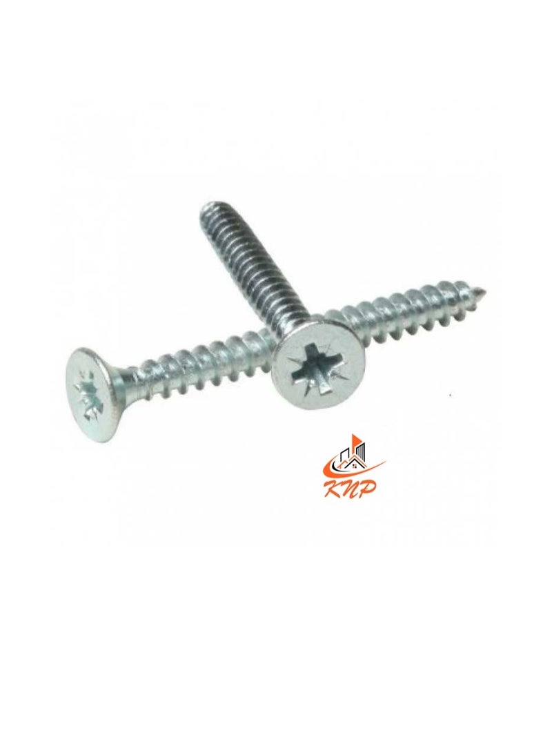 KNP Steel Countersunk Head Twin thread Screws - Pack of 200 (1 1/4" x 4g) - Image 1