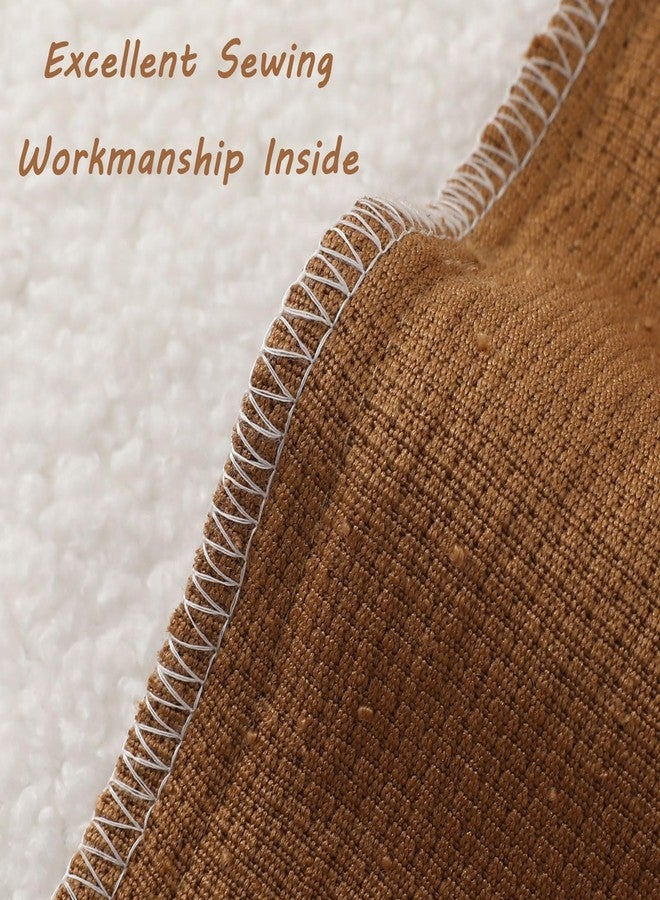 FUTEI Pack of 2 Tobacco Decorative Throw Pillow Covers 18x18 Inch Soft Cozy Solid Boucle Textured Cushion Case,Modern Home Decor for Couch Bed Living Room - Image 4