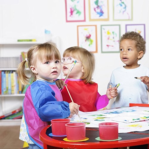 BAHABY Kids Art Smocks 2 Pack Painting Smock with Long Sleeve and 3 Pockets for Age 3-8 - Image 2