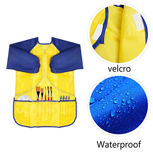 BAHABY Kids Art Smocks 2 Pack Painting Smock with Long Sleeve and 3 Pockets for Age 3-8 - Image 5