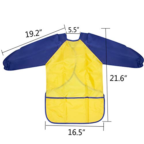 BAHABY Kids Art Smocks 2 Pack Painting Smock with Long Sleeve and 3 Pockets for Age 3-8 - Image 4